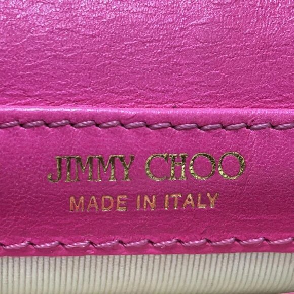 JIMMY CHOO - Pink Purple Leather Suede Long Wallet - Picture 6 of 7